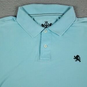 Express Light Blue Casual Mens Short Sleeve Polo Shirt Size XL *STAINED*